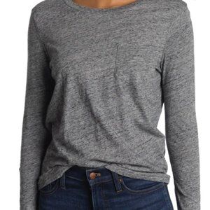 Crew Neck Long Sleeve T-shirt In Heather Grey